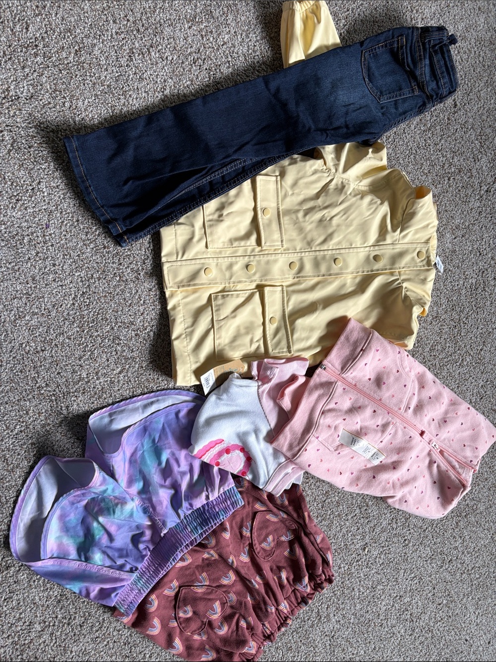 Old navy rain jacket and size 6 lot